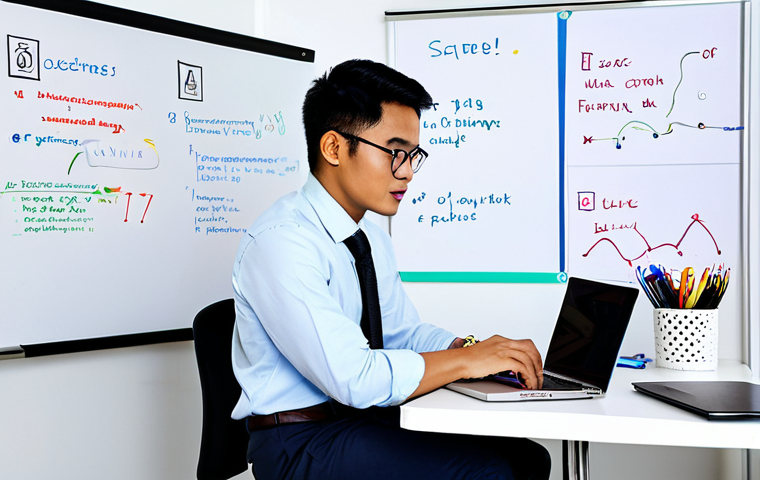 디지털 프리 존의 경제적 영향력 - DFZ Entrepreneur**
"A young Malaysian entrepreneur in a modern office setting, working on a laptop,...