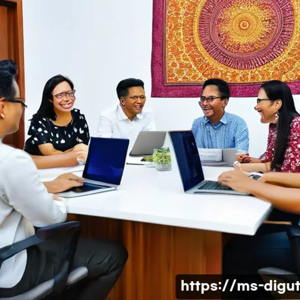 디지털 프리 존에서의 성공적인 팀 운영 전략 - **Prompt:** A vibrant and diverse team of Malaysian professionals, including Malay, Chinese, Indian,...