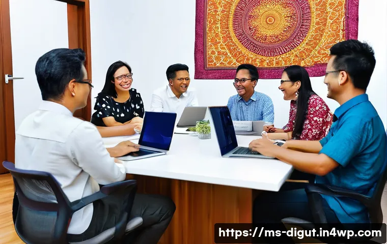 디지털 프리 존에서의 성공적인 팀 운영 전략 - **Prompt:** A vibrant and diverse team of Malaysian professionals, including Malay, Chinese, Indian,...