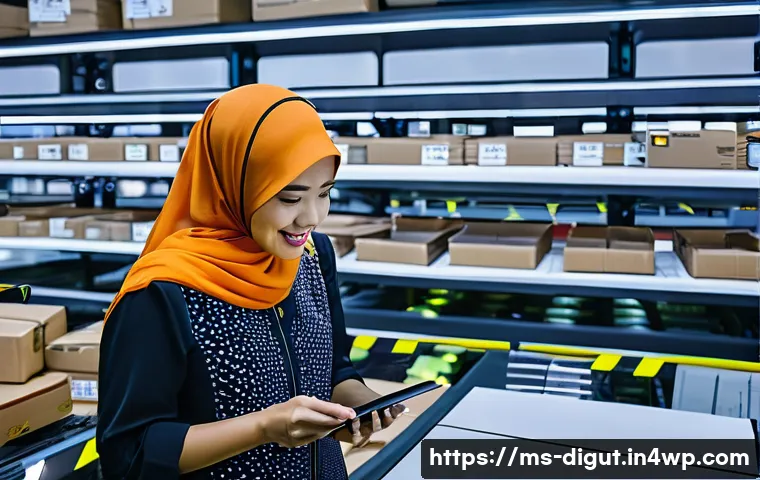 디지털 프리 존의 비즈니스 네트워킹 기회 - **Prompt:** A dynamic, wide-angle shot of a futuristic Digital Free Zone (DFZ) fulfillment center at...