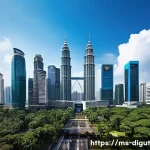 Home 21 디지털 프리 존에서의 지역 경제 활성화 - A vibrant digital free zone business district in Kuala Lumpur, Malaysia, featuring modern skyscraper...
