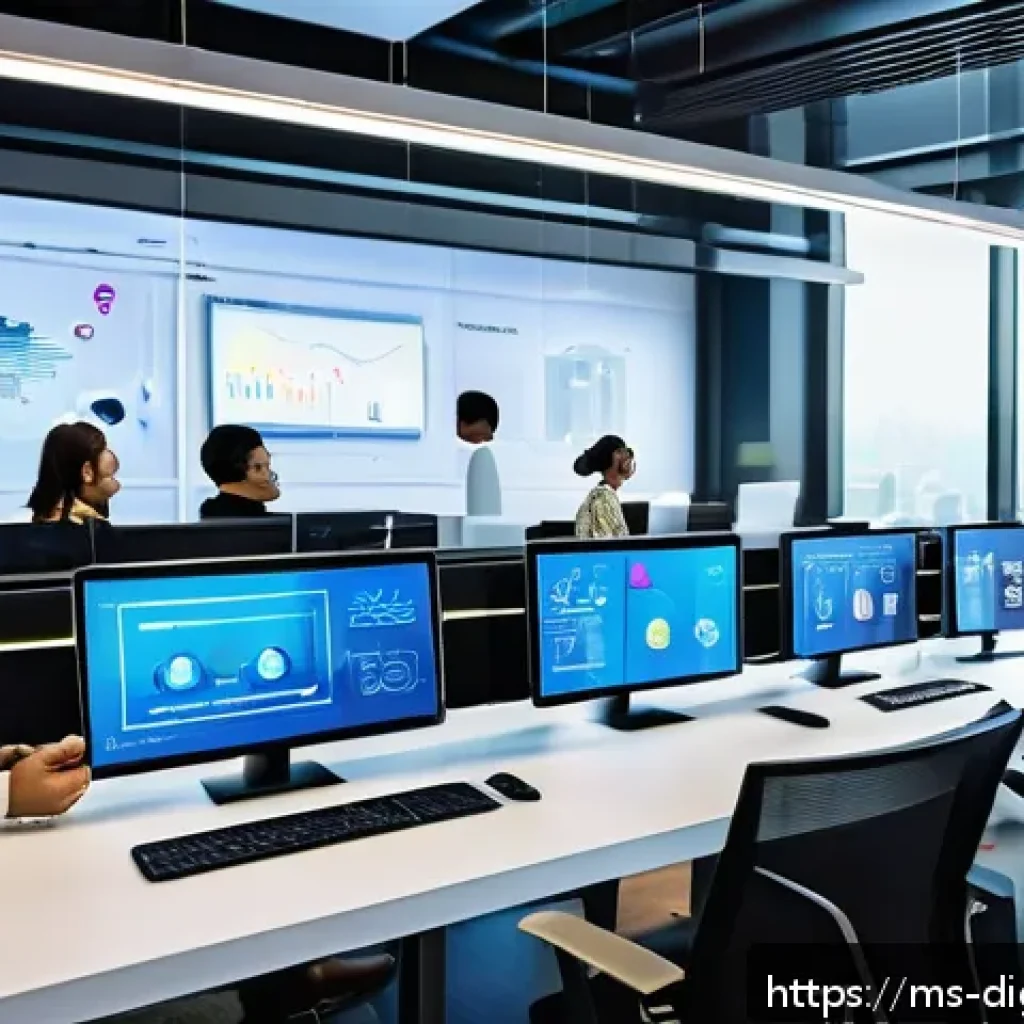 디지털 프리 존의 운영 모델 분석 - A modern Malaysian Digital Free Zone office environment showcasing a diverse team of young professio...